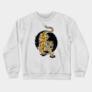 Vintage Japanese Tiger Illustration // Black and Gold Tiger Crewneck Sweatshirt